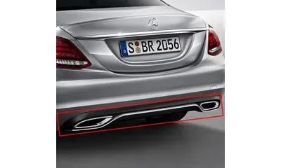 Задний диффузор Avantgarde с хромированными насадками для Mercedes-Benz C-Класса W205/S205 с Parktronic — фото 1
