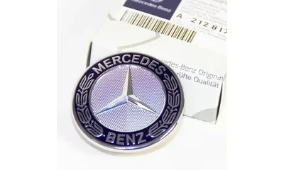 Эмблема на капот Mercedes-Benz, синий — фото 1