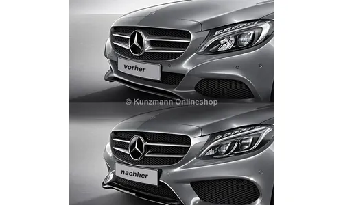 Черная глянцевая накладка Night Package решетки Mercedes-Benz C-Класс W205/S205 — фото 2
