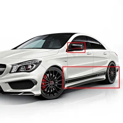 Комплект наклеек Edition 1 на зеркала и боковины Mercedes-Benz CLA 45 AMG C117 — фото 1