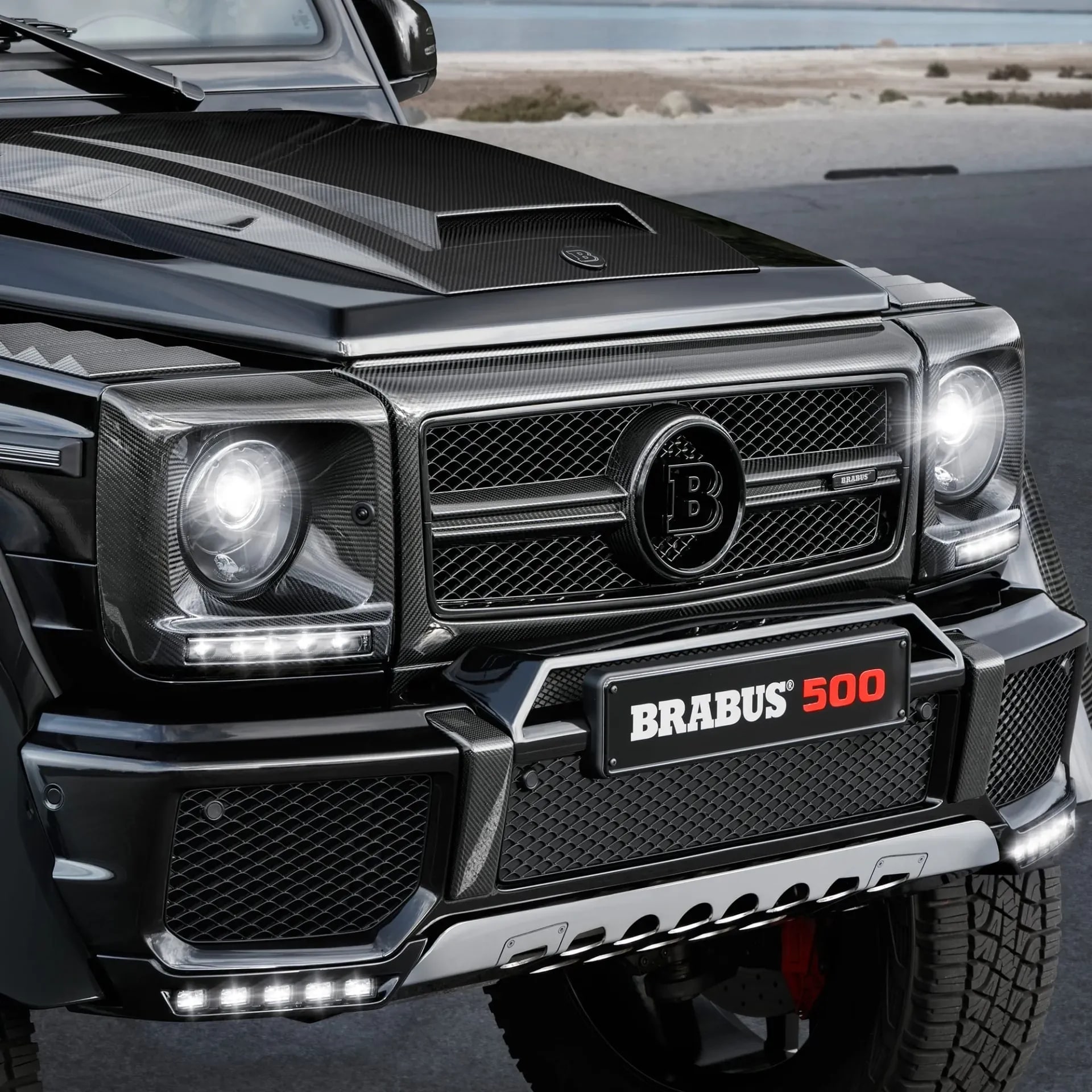 Решетка Brabus из матового карбона для Mercedes-Benz G-Класс W463 AMG — фото 3