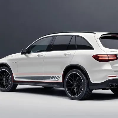 Боковые наклейки AMG Mercedes-Benz GLC X253/C253, серые графитовые матовые, 2 шт. — фото 1