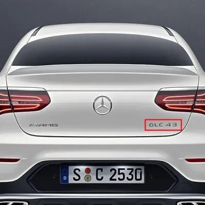 Хромированный шильдик GLC 43 Mercedes-Benz GLC X253/C253 на крышку багажника — фото 1