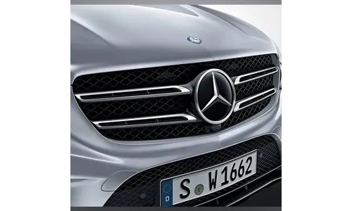 Черная глянцевая накладка Night Package решетки Mercedes-Benz GLE W166 без камеры 360° — фото 2