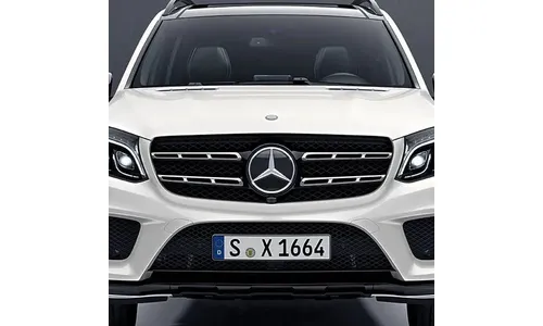 Комплект черной глянцевой решетки Night Package Mercedes-Benz GLS X166 рестайлинг с хромированными накладками — фото 1