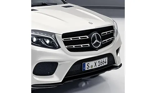 Комплект черной глянцевой решетки Night Package Mercedes-Benz GLS X166 рестайлинг с хромированными накладками — фото 2