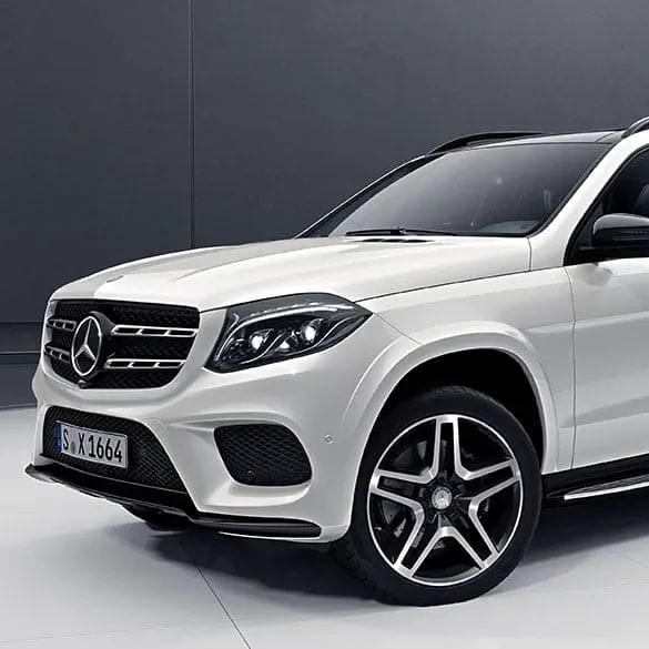 Комплект черной глянцевой решетки Night Package Mercedes-Benz GLS X166 рестайлинг с хромированными накладками — фото 3