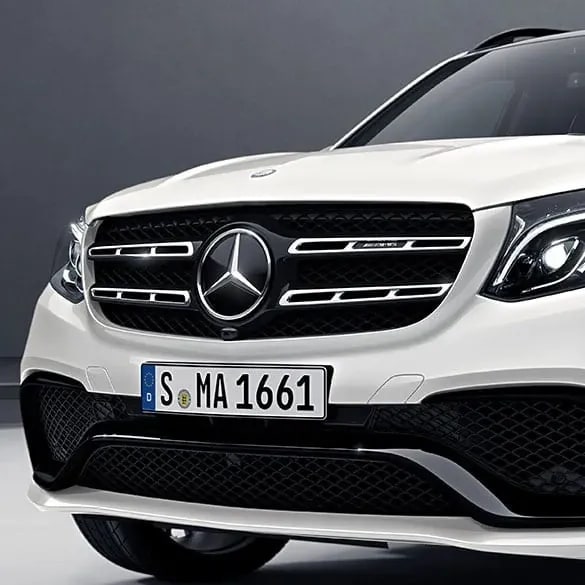 Комплект черной глянцевой решетки Night Package Mercedes-Benz GLS X166 рестайлинг с хромированными накладками — фото 4