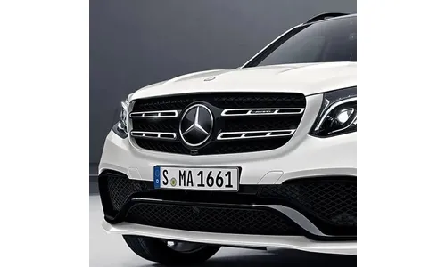 Комплект черной глянцевой решетки Night Package Mercedes-Benz GLS X166 рестайлинг с хромированными накладками — фото 4