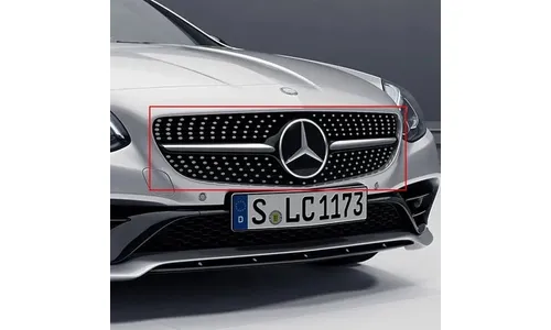 Решетка Diamond SLC 43 AMG Night Package Mercedes-Benz SLC R172, черная с хромом — фото 1