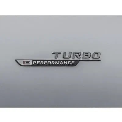 Шильдики Turbo E-Performance Mercedes-Benz GLC Coupe C254, темный глянцевый хром, 2 шт. — фото 1