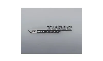 Шильдики Turbo E-Performance Mercedes-Benz GLC Coupe C254, темный глянцевый хром, 2 шт. — фото 1
