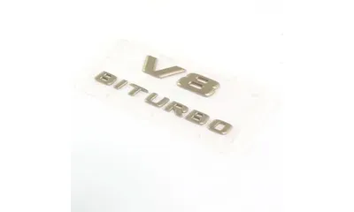 Шильдик V8 Bi-Turbo Mercedes-Benz G W463 Facelift на крыло, золотистый — фото 1