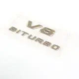 Комплект шильдиков V8 Bi-Turbo на крылья Mercedes-Benz G-Класс W465, матовый Kalahari Gold Magno, 2 шт. — фото 2